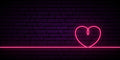 Valentine's Background With Pink Heart In One Line Neon Sign