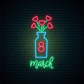 Vase With Flowers Neon Sign