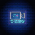 Video Button Neon Sign