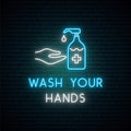 Wash Your Hands Neon Sign