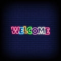 Welcome Lettering Neon Sign