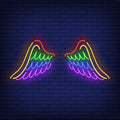 Wings With LGBT Colors Neon Sign