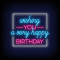 Wishing You Very Happy Birthday, Neon Sign