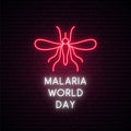World Malaria Day Neon Sign