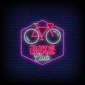 bike club neon pink aesthetic sign