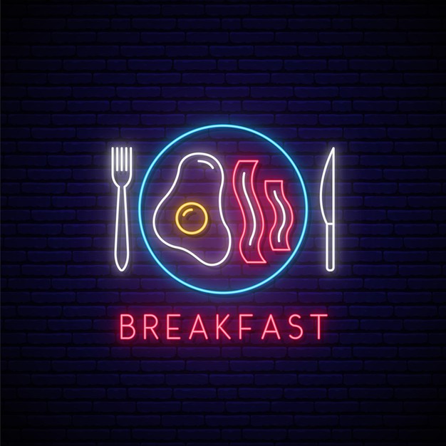 Breakfast Neon Sign — make neon sign