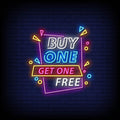 Buy One Get One Free Neon Sign