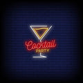 Cocktail Party Logo Neon Sign