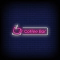coffee bar pink neon sign