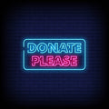 Donate Please Neon Sign