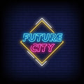 Future City Multicolor Neon Sign- Pink Neon Sign