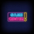 game center pink neon sign