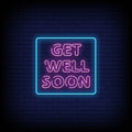 Get well soon purple neon sign
