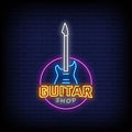 Guitar Shop Logo Neon Sign