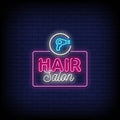 Hair saloon pink neon sign