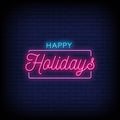 Happy Holidays Multicolor Neon Sign - Pink Neon Sign