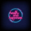 Health And Happiness Multicolor Neon Sign - Pink Neon Sign