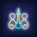 Hookah with Two Hoses Neon Sign for Lounges and Bars