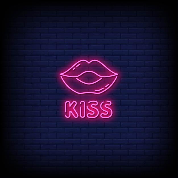 Kiss Neon Sign Neon Pink Aesthetic — make neon sign