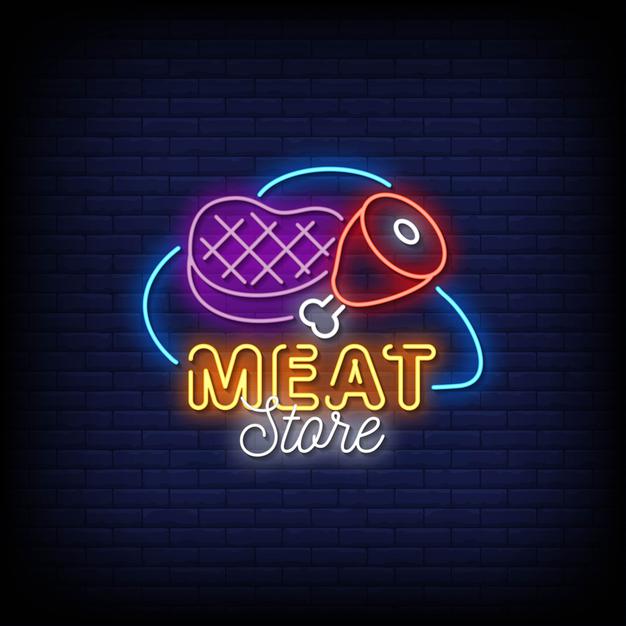 Meat Neon Sign Meat Store Neon Sign — make neon sign