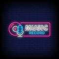 Music Record Neon Sign