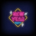 New Year Party Multicolor Neon Sign - Neon Pink Aesthetic