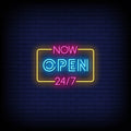 Now Open 24/7 Neon Sign  Perfect for Businesses & Events