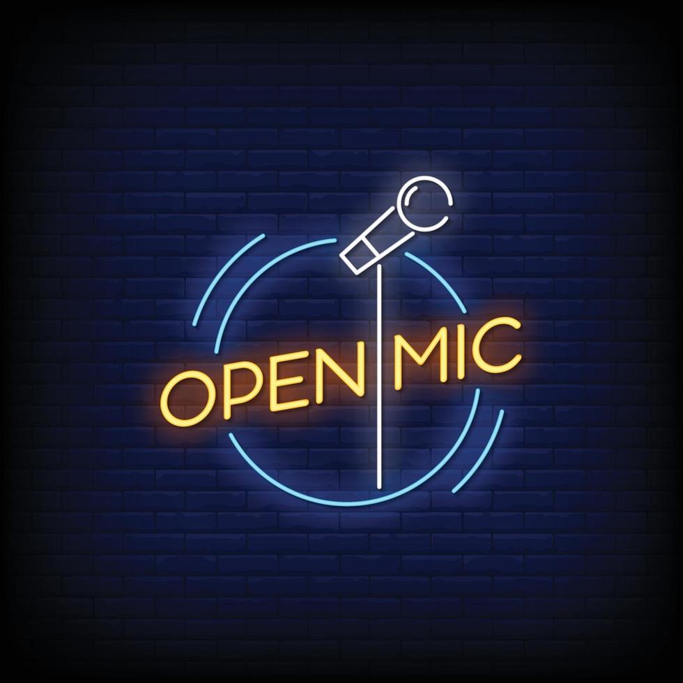 Open mic neon signs 32-34inches — make neon sign