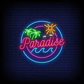 Paradise Logo Neon Sign