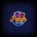 Poker Club Logo Neon Sign