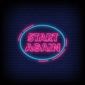 Start Again Neon Sign - Neon Pink Aesthetic