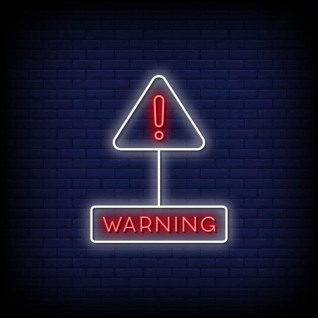 Warning Neon Sign — make neon sign